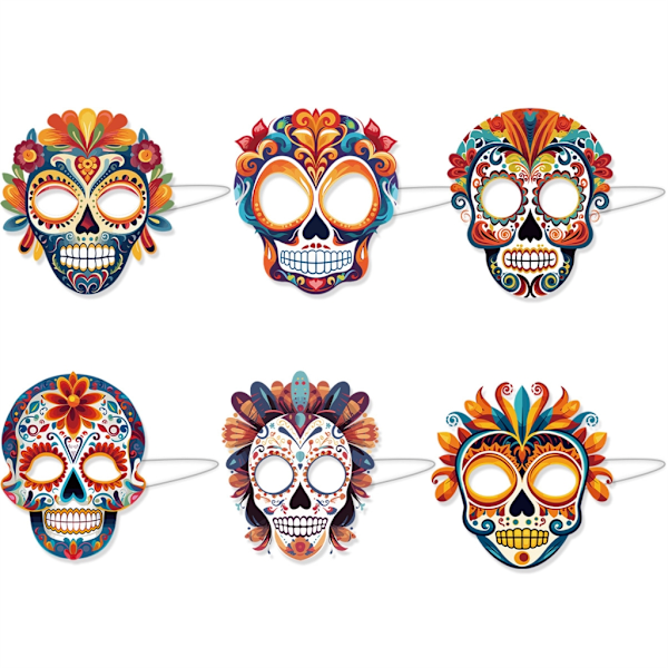 Mexikaner Dag av de döda masker Halloween skalle maskerad masker kostym masker Multicolor