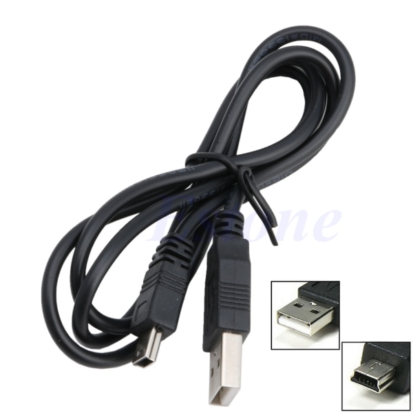 USB A Hane till B Mini 5 Pin Data Sync Laddningskabel för Laptop Persondator Höghastighetsdataöverföring Tålig