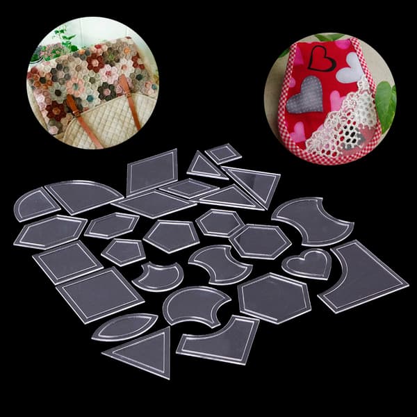 27 st Blandade Handgjorda Quiltschabloner DIY Verktyg Patchwork Quilter Quiltmaterial