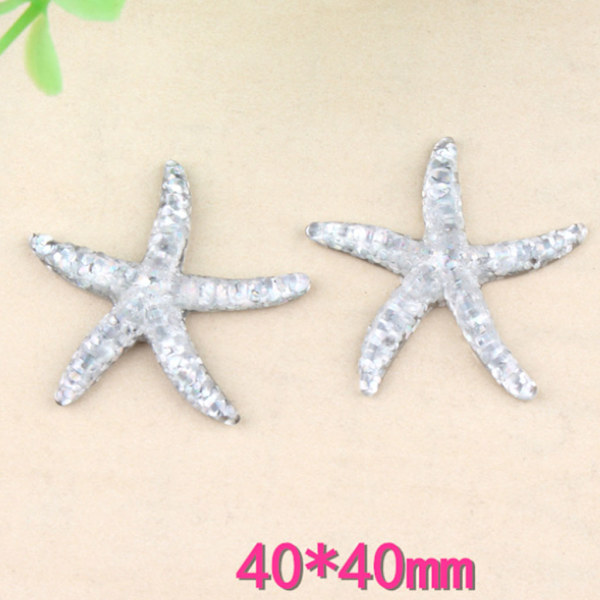 10st 40mm Ocean Söt Realistisk Resin Sjöstjärna Charms DIY Scrapbooking Telefon Case