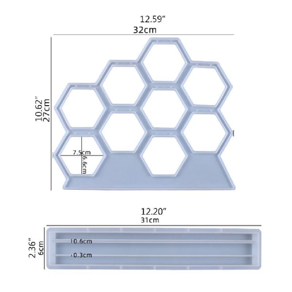 DIY Smycken Visa Rack Form Sexkantiga örhängen Display Stativ Mould