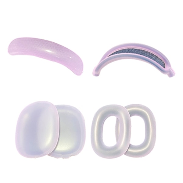 Case Cover för AirPodsMax Hörlurar Headset Anti-Scratch Öronkuddar Öronkuddar Cover/ Cover 4-i-1 Translucent pink