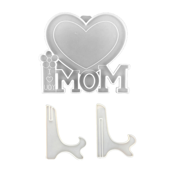 MOM Kärlek Hjärta Fotoram UV Epoxihartsform Bildram Silikonform DIY