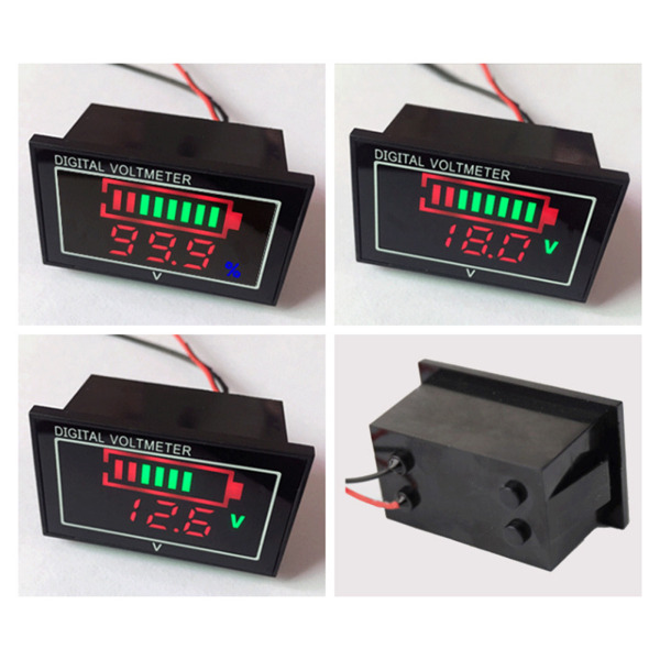 Uppgraderad batteriindikator spänningsmätare LED digital voltmätare för bil- elfordon och batterisortiment för DC 6-80V