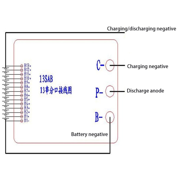13S 48V Li-ion Lithium Cell 20A 18650 Batteri för skydd BMS PCB Board Balan