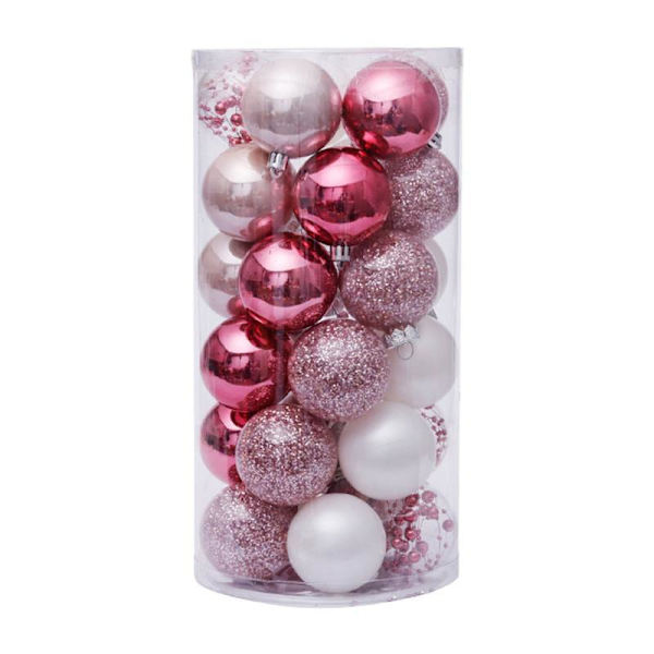 Julkulsprydnad 30 st hängande bollgranskulor Julgranshängande prydnadsföremål för julhelgen bröllop Heminredning Pink