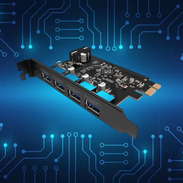 4-portars USB3.0 PCI-E expansionskort fast stabil dubbelvikt design 5 Gbps snabb höghastighetsexpansionskortdelare