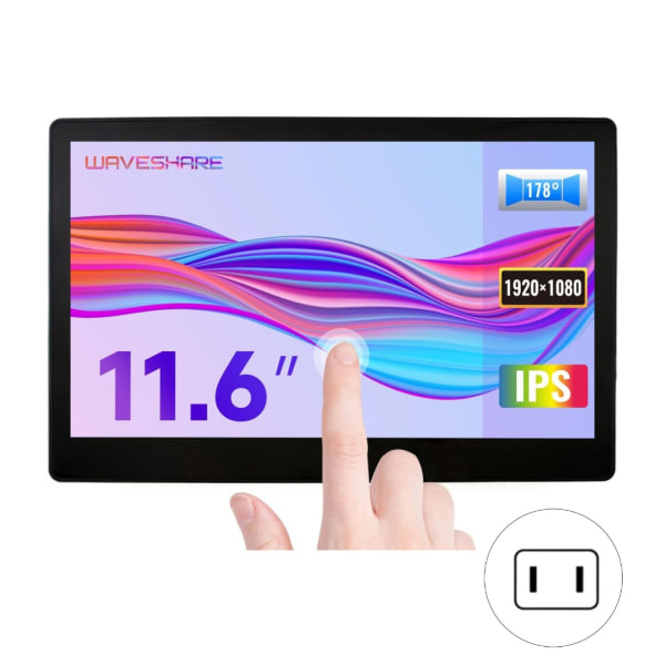 11,6 tums LCD-skärm Hög Upplösning 1920 x 1080 för RaspberryPi4B Stöder Flera Operativsystem och Touch Display IPS-Skärmar