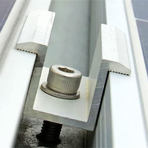 Pakke med 12 solcellepanelklemmer, robust aluminiumslegering for systemoppsett