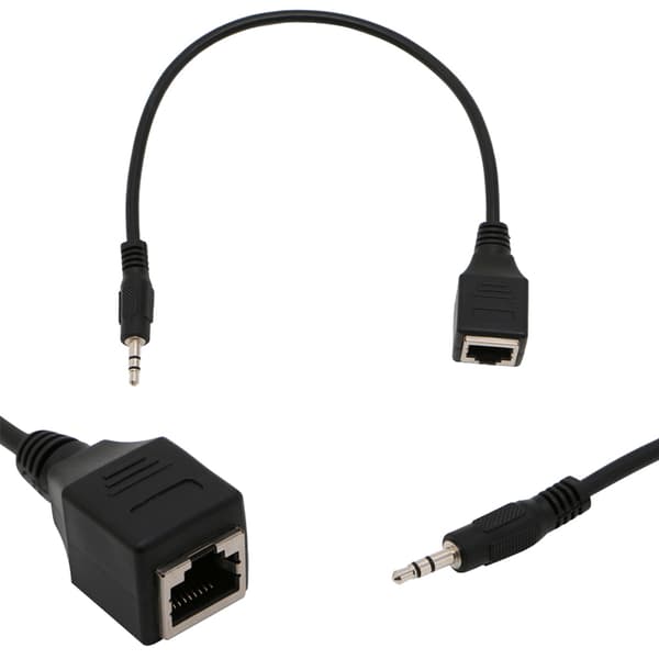 Stereo DC3.5mm Lydkabel til RJ45 Socket Ethernet Adapter Ledning Lydkabel