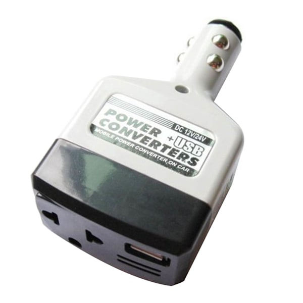 for DC 12V/24V til AC 220V Bil Lastebil Strømomformer for Mobiltelefon Nettbrett Kamera