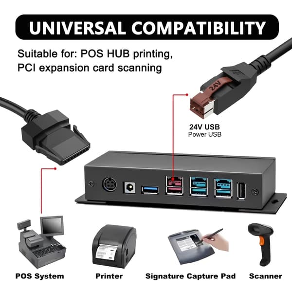 24V Strömkabel POS-system Skrivare Medicinsk utrustning POS-terminaler