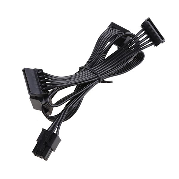 6-stift Sata Power Extension hårddiskkabel 1 hane till 4 hona splitteradapter
