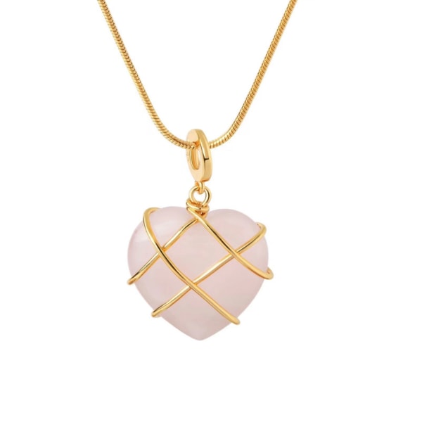 Rosa vit diamant slott halsband hjärtform hänge med tråd omslag för barn  flickor kvinnor söta vackra smycken present Pink crystal cf80 | Pink  crystal | 0.02 | Fyndiq