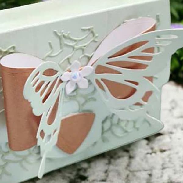 Fjärilslåda Skärmallar Kolstål Stansad för Scrapbooking Förpackning