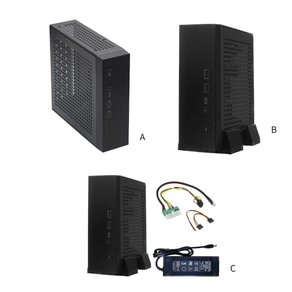 Snygg ITX- case utrymmesbesparande case Chassifotstativ 180W power för tillval B