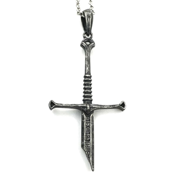 Lord Narsil Halsband Brutet Svärd-Hängsmycke Halsband för Kvinnor Män Vikinga-Smycken Gåva Punk Charm Nyckelbenskedja Ornament