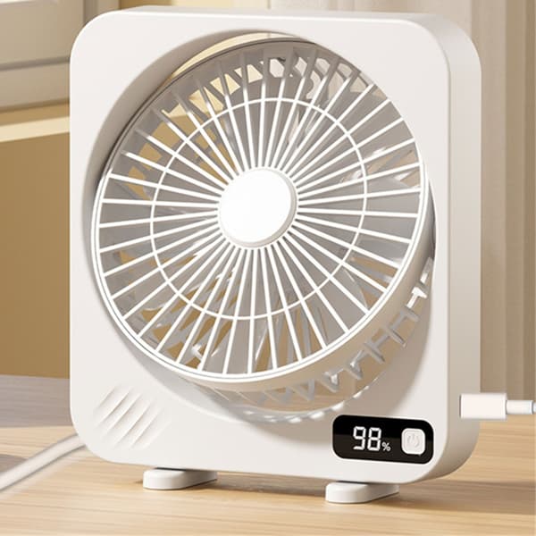 Bærbar ventilator med støjsvag drift, USB-genopladelig skrivebordskøleventilator til kontoret