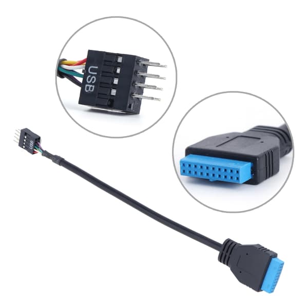 USB 3.0 20-pin header hun til USB 2.0 9-pin han adaptere konvertere kabel