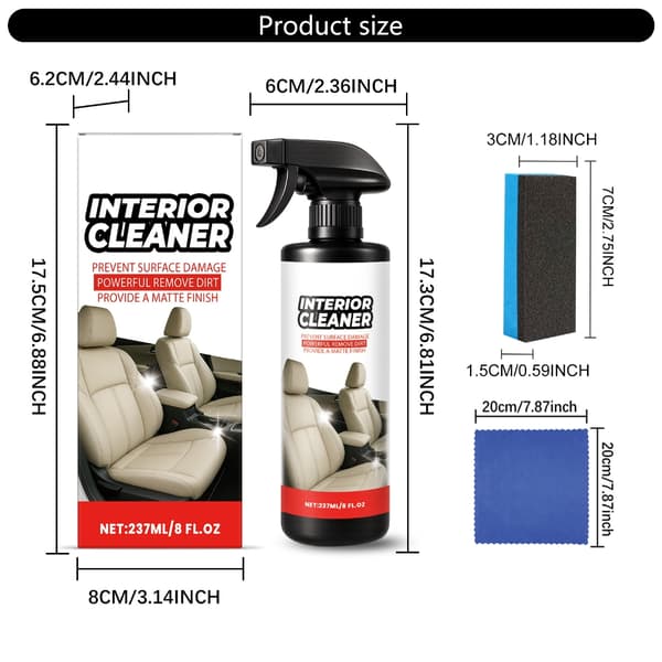 Læderrens til Bilsæder Trim Multi Overflader Affedtningsmiddel Spray 237ml