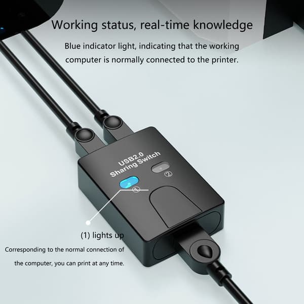 Manuel printerdelingsenhed USB To computere deler 1 USB 2 i 1 ud