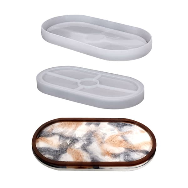 Coaster Resin Molds Silikonebakkeform Oval Epoxy Støbeform til gør-det-selv-håndværk
