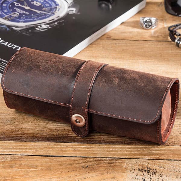 3 Gitre Cylinder Rulleholder Armbåndsur Smykker Gave Opbevaring Display Vitrine