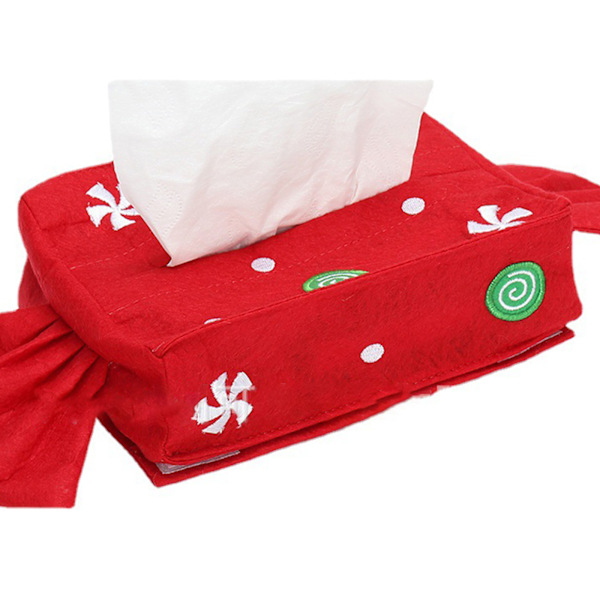 Julete Tissue Box Cover Tissue Holder Julekreativitet Stor Oppbevaringsboks for Baderom/Kommode Skrivebordstilbehør