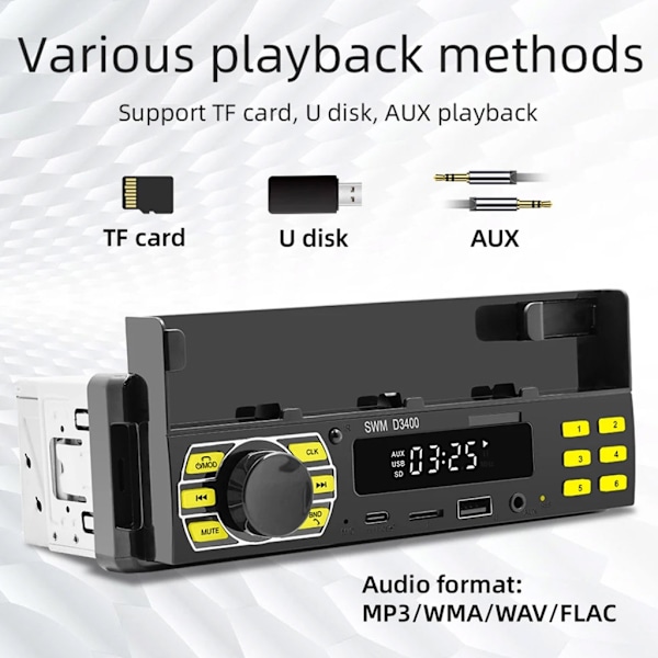 Stereo FM-radio MP3-musikspelare Handsfree-samtal Radioelektronik Subwoofer