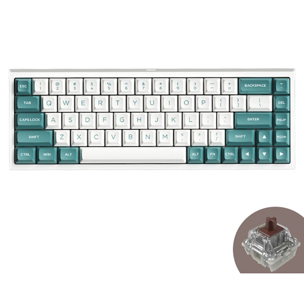 Trådbundet/2.4G Bluetooth-kompatibelt 5.0 Mekaniskt Gaming Tangentbord 68 Tangenter RGB Bakgrundsbelyst Tangentbord Hot-Swappable för Stationär Dator