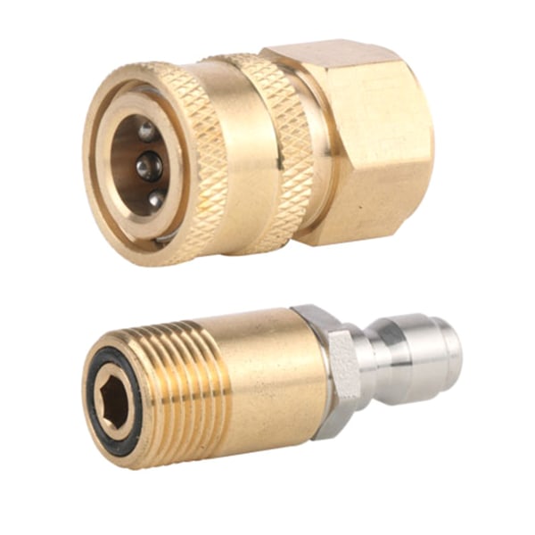 Kopparmunstycke 1/4in Snabbkoppling M18x1.5 Anslutning Högtryckstvätt Adapter för Biltvätt Anti-deformerad Tvättadapter