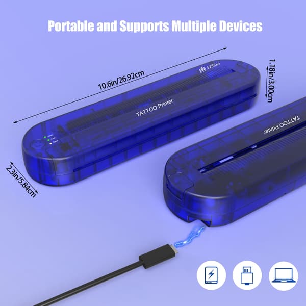 USB tatueringsöverföringsmaskin med integrerade värme- och intrycksfunktioner