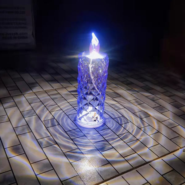 Rose Electric Candle Light Desktop dekorativa Flameless ljus för