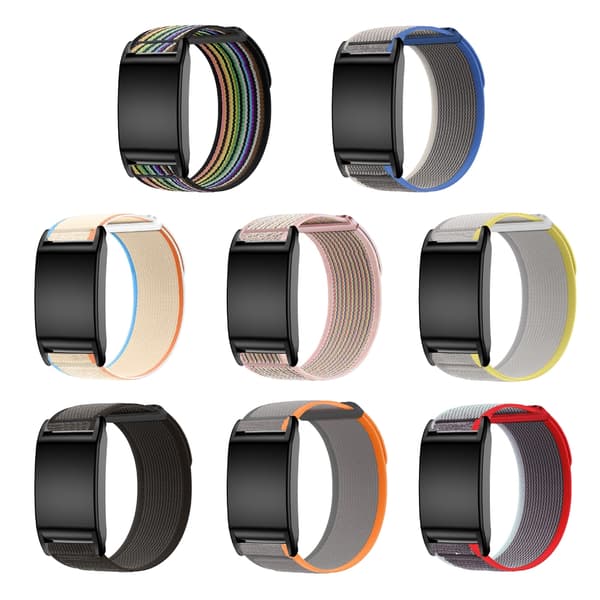 Justerbart Split Design Nylonbælte til 4.0 Unisex Armbånd Quick Release Black rainbow