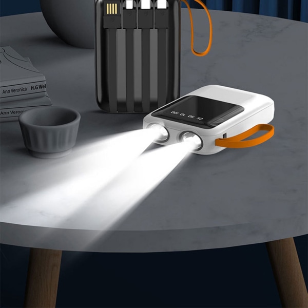 DIY Power Bank Case 3x18650 Batterihållare Box Digital Display Skärm LED Ficklampa Funktion Typ C/Micro Output White