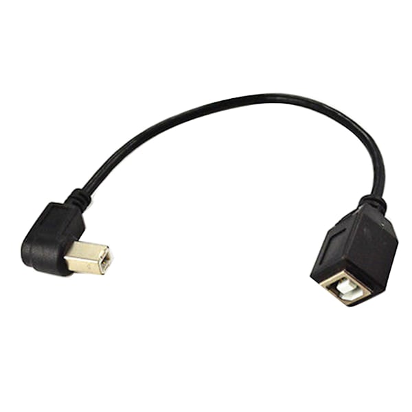 USB 2.0 Typ-B skrivarkabel USB B hona till typ-B hane (90 grader UPP/NER/Höger/vänster vinkel) Kort förlängningskabel Left