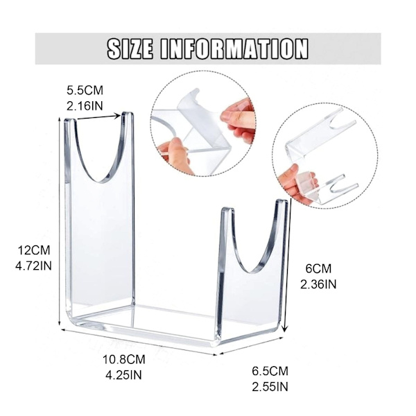 2-delat akrylställ för Shofar-fäste Stativ Staffli Rackhållare Stöd Får Horn Svärd Display Stand Rack Dekoration
