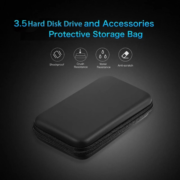 Power Bank Hörlurar Date Kabel för Case Väska EVA Bärbar Laddare USB Förvaringsbox med dragkedja Bärande Batteri Externt