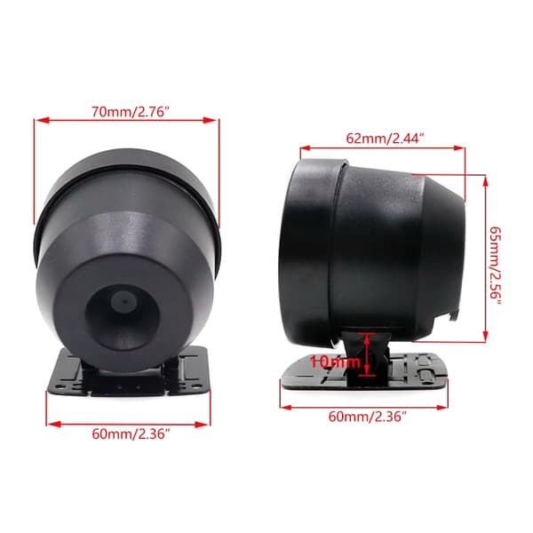 Universal 60mm Bil Automobile Digital LED Turbo Boost Måler Sort Dæksel