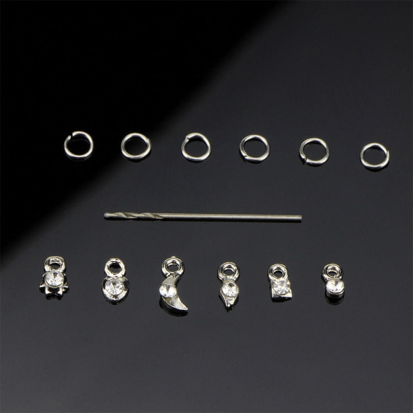 13 st/ set silverpläterad metall för strass tofs charm smycken mode nail art dekoration hänge manikyr också