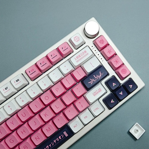 EVA 08 Sublimation- PBT Keycaps Custom DIY XDA Profile Keycaps för mekaniskt tangentbord Anpassa tangentbord Rosa Keycap