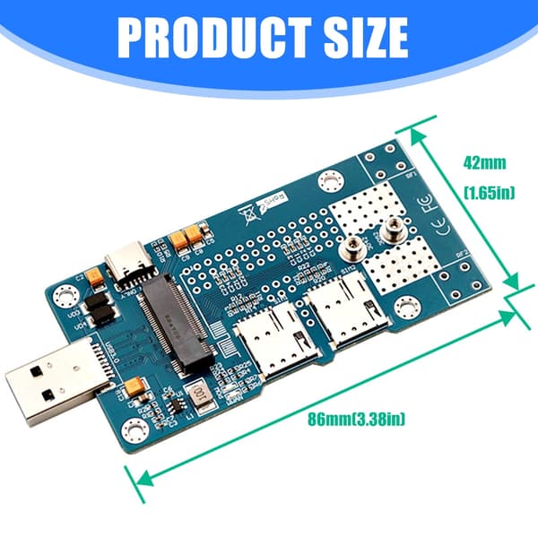 M.2 til USB-adapter med dobbelt kortslot, understøtter 3G 4G-modul USB3.0 M.2
