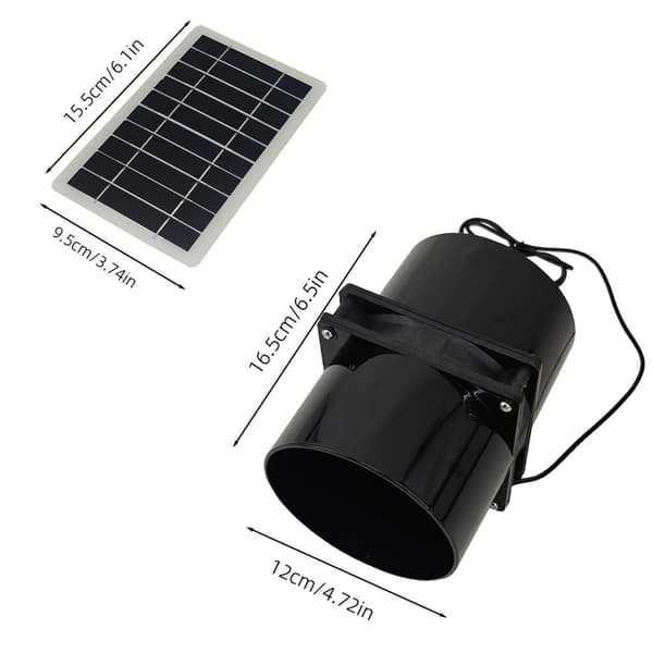 Højeffektiv 12V Solar Ventilator til Kæledyrshuse og Køkkenventilation