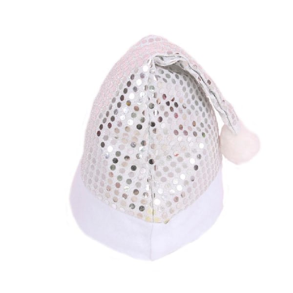 Jule Glitter Paljett Lue med Plysh Ball Julenisse Lue for Voksne Barn Ferie Rekvisitter Jul Nyttår Fest Dekor