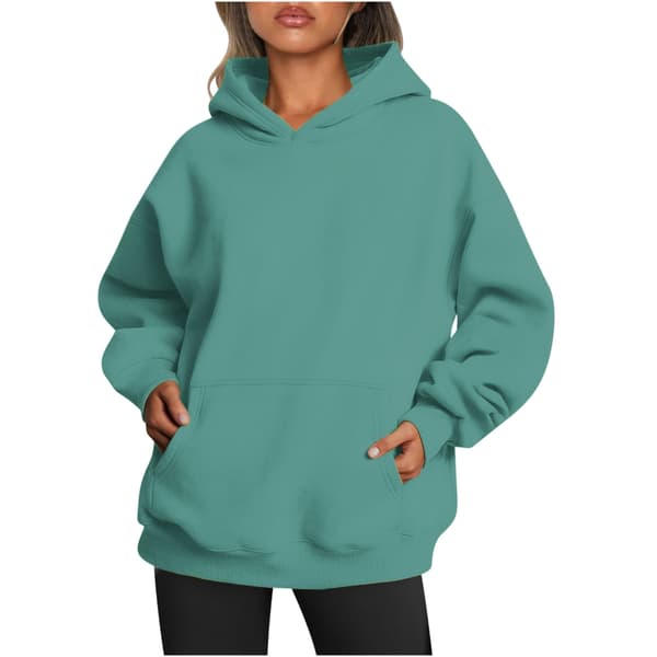 Snygg Oversized Huvtröja för Kvinnor, Pullover Topp Höst Vinter Kläder RE XL