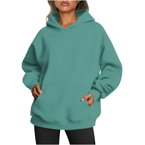 Stilfuld oversized sweatshirt med hætte til kvinder, efterår/vintertøj O S