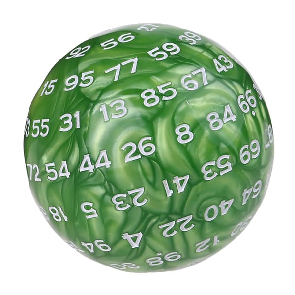 D99 Multi Sidet Akryl Terninger 99 Sidet Grøn Polyhedral Terning til Bord Rollespil Bar Pub Klub Fest Rekvisitter