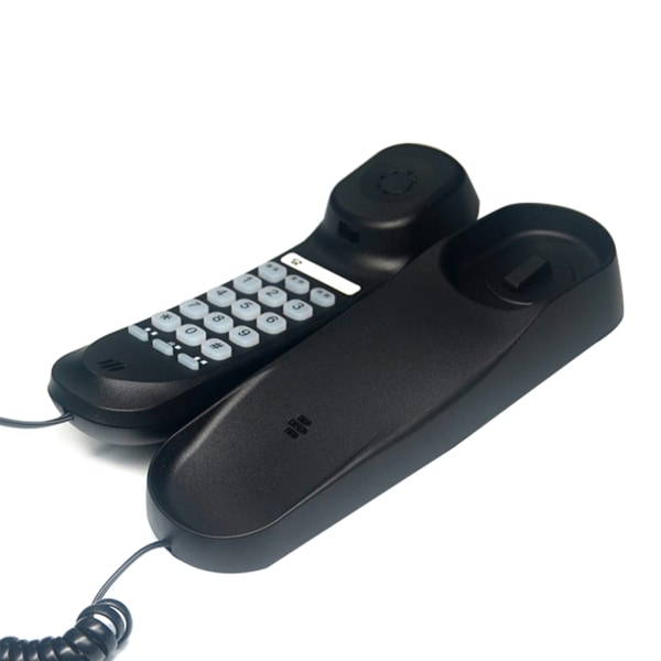 Telefon med sladd Väggmonterbar fast telefon Fuktsäker för kontor hem Hotell badrum Slim-line väggtelefon Black