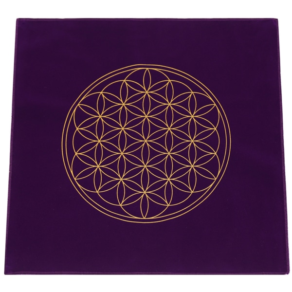 Tarotkort bordsduk Flower of Life Divination Altarduk Praktisk spådomsduk för w/ Tarotpåse för Couns Black A