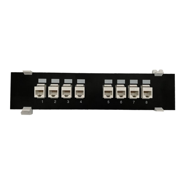 8 portar för Cat 6 rak genom patchpanel RJ45 nätverkskabeladapter Jack Ethernet distributionsram Nätverk Sh White